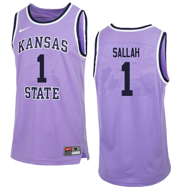 Men #1 Mawdo Sallah Kansas State Wildcats College Retro Basketball Jerseys Sale-Purple - Click Image to Close